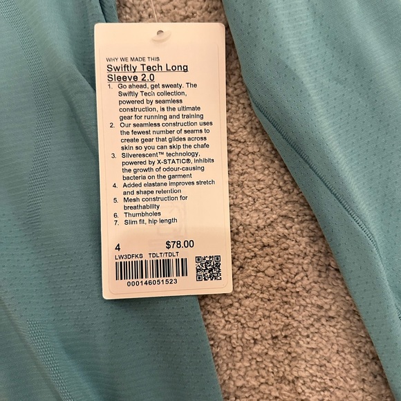 NWT lululemon swiftly tech 2.0 long sleeve - Picture 3 of 4